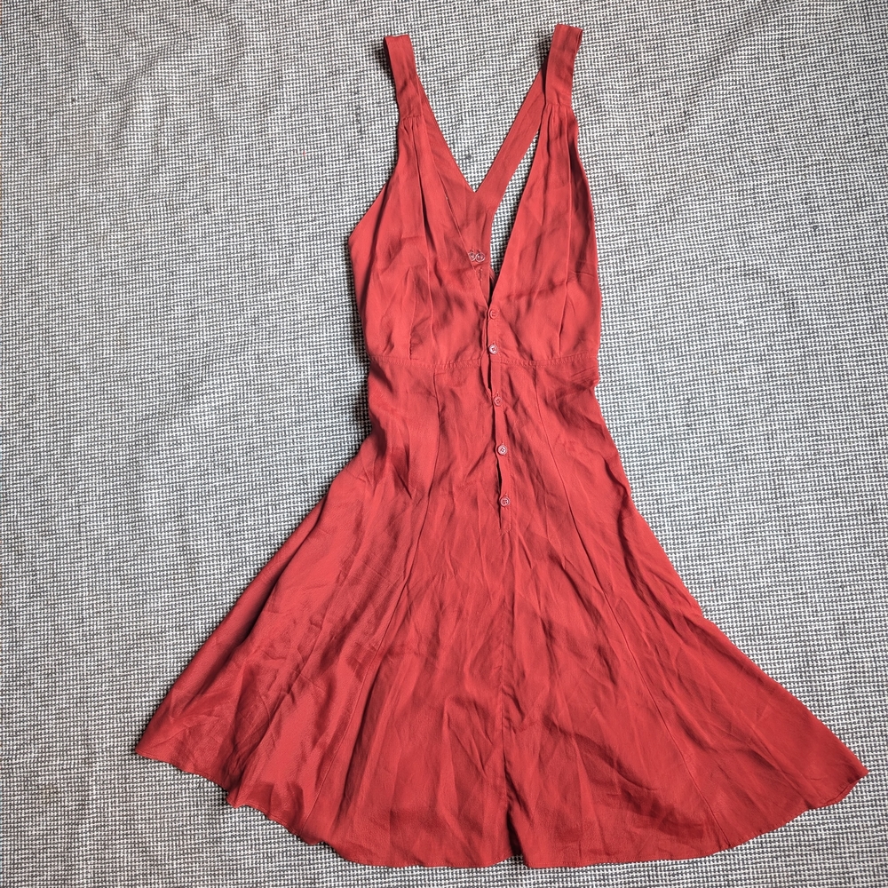 Reformation Button-Up Plunge Sundress